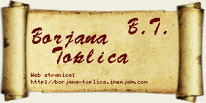 Borjana Toplica vizit kartica